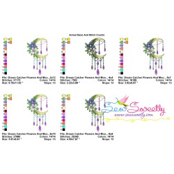 Dream Catcher Flowers And Moon-4 Embroidery Design Pattern-2