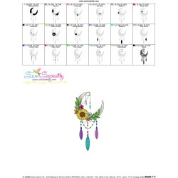Dream Catcher Flowers And Moon-3 Embroidery Design Pattern-3