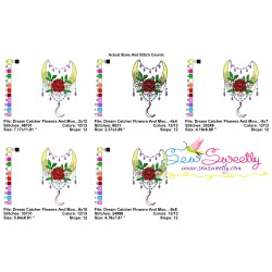 Dream Catcher Flowers And Moon-2 Embroidery Design Pattern-2