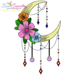Dream Catcher Flowers And Moon Embroidery Design Bundle-8