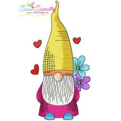 Valentine Gnomes Embroidery Design Bundle-6