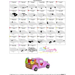 Valentine Truck Love Embroidery Design Pattern-3