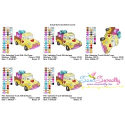 Valentine Truck Gift Embroidery Design Pattern-2