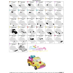 Valentine Truck Gift Embroidery Design Pattern-3
