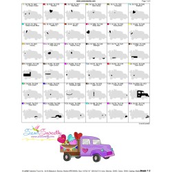 Valentine Truck Heart Lollipop Candy Embroidery Design Pattern-3