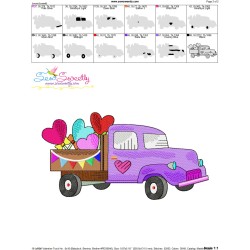 Valentine Truck Heart Lollipop Candy Embroidery Design Pattern-4