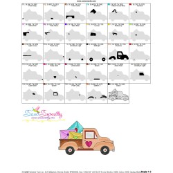 Valentine Truck Love Letters Embroidery Design Pattern-3