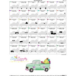 Valentine Truck Flower Bouquet Embroidery Design Pattern-3