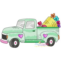 Valentine Trucks Embroidery Design Bundle-3
