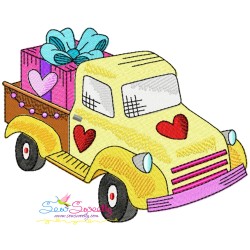 Valentine Trucks Embroidery Design Bundle-5