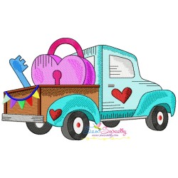 Valentine Trucks Embroidery Design Bundle-7