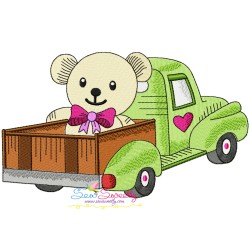 Valentine Trucks Embroidery Design Bundle-11
