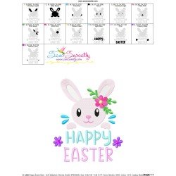 Happy Easter Bunny Embroidery Design Pattern-3