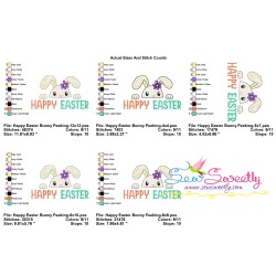 Happy Easter Bunny Peeking Embroidery Design Pattern-2