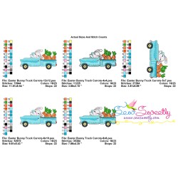 Easter Bunny Truck With Carrots Embroidery Design Pattern-2