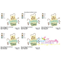 Cooking Time Kitchen Lettering Embroidery Design Pattern-2