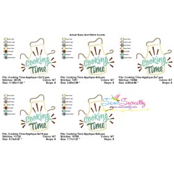 Cooking Time Kitchen Lettering Applique Design Pattern-2