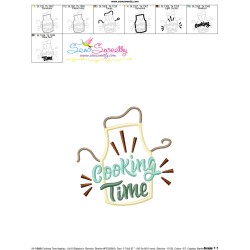 Cooking Time Kitchen Lettering Applique Design Pattern-3