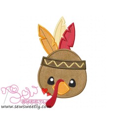 Native American Turkey Applique Design Pattern-1