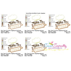 Time To Cook-1 Kitchen Lettering Applique Design Pattern-2