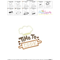 Time To Cook-1 Kitchen Lettering Applique Design Pattern-3