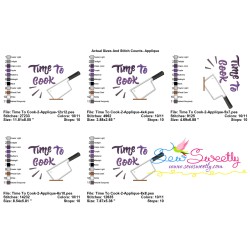 Time To Cook-2 Kitchen Lettering Applique Design Pattern-2