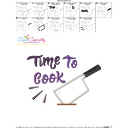 Time To Cook-2 Kitchen Lettering Applique Design Pattern-3