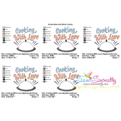 Cooking With Love Kitchen Lettering Applique Design Pattern-2