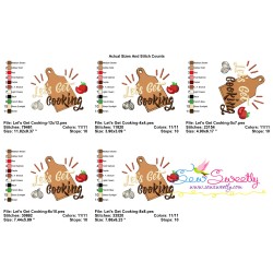 Let's Get Cooking Kitchen Lettering Embroidery Design Pattern-2