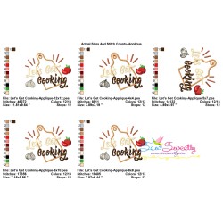 Let's Get Cooking Kitchen Lettering Applique Design Pattern-2
