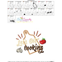 Let's Get Cooking Kitchen Lettering Applique Design Pattern-3