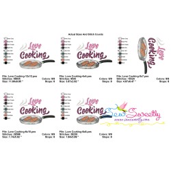 Love Cooking Kitchen Lettering Embroidery Design Pattern-2