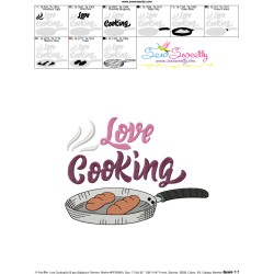 Love Cooking Kitchen Lettering Embroidery Design Pattern-3