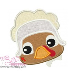 Pilgrim Turkey Girl Applique Design Pattern-1