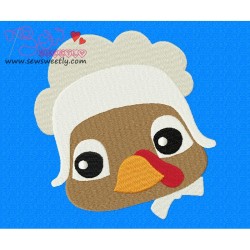 Pilgrim Turkey Girl Embroidery Design Pattern-1