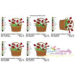Spring Flowers Basket-1 Embroidery Design Pattern-2