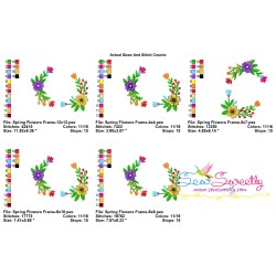 Spring Flowers Frame Embroidery Design Pattern-2