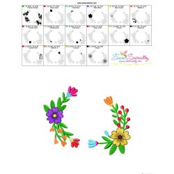 Spring Flowers Frame Embroidery Design Pattern-3