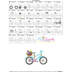 Spring Flowers Bicycle-1 Embroidery Design Pattern-3