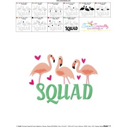 Flamingo Squad Embroidery Design Pattern-3