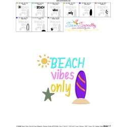 Beach Vibes Only Summer Lettering Embroidery Design Pattern-3