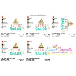 Little Sailor Summer Lettering Embroidery Design Pattern-2