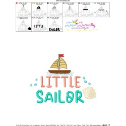 Little Sailor Summer Lettering Embroidery Design Pattern-3