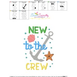 New To The Crew Summer Lettering Embroidery Design Pattern-3