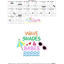 Wave Shades And Babes Summer Lettering Embroidery Design Pattern-3