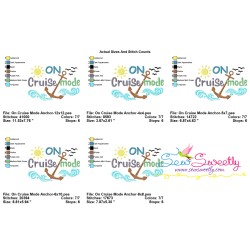 On Cruise Mode Anchor Summer Lettering Embroidery Design Pattern-2