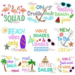 Summer Lettering Embroidery Design Bundle-1