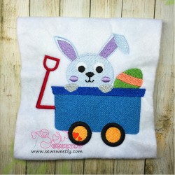 Bunny In Wagon Embroidery Design Pattern-2