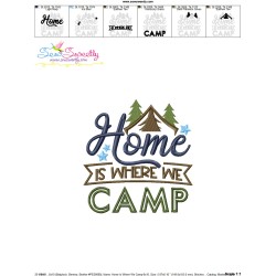 Home Is Where We Camp Lettering Embroidery Design Pattern-3