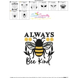 Always Bee Kind Lettering Embroidery Design Pattern-3